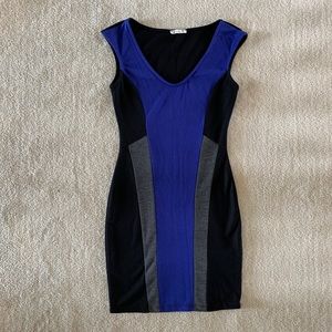🔴Soprano blue black colorblock bodycon dress